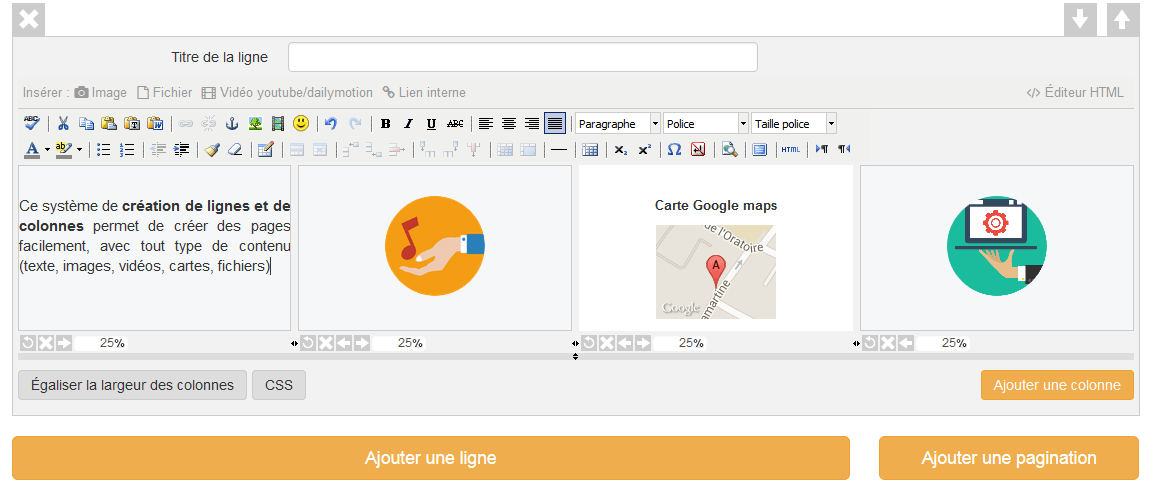 Créer une page avec plusieurs contenus