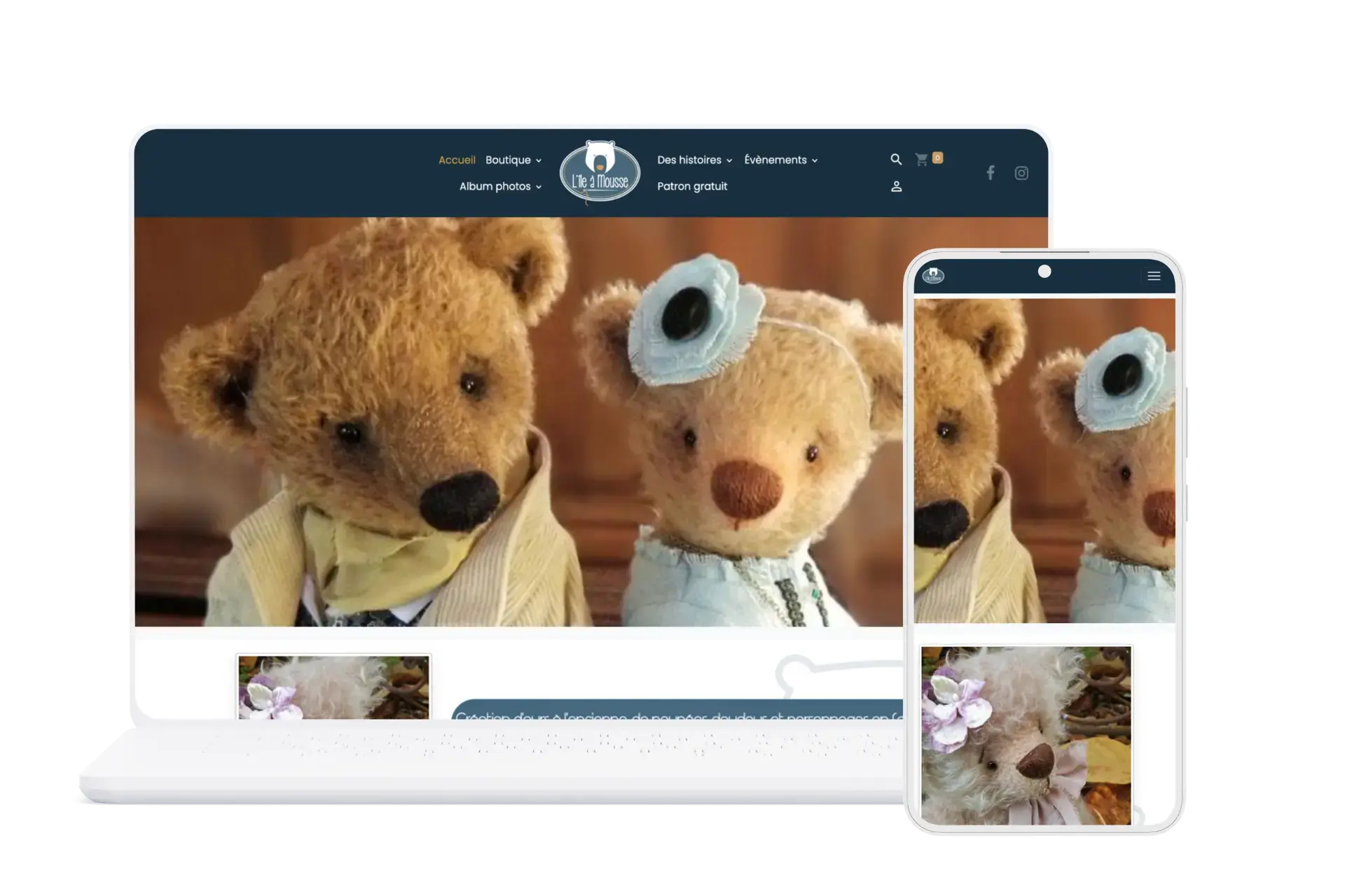 Exemple site e-commerce sur mesure lile a mousse