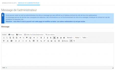 Envoyer un message à son webmaster