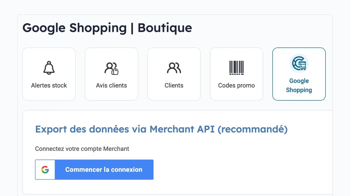 Google merchant center e monsite