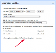 Etape D import flux produits Google Shopping