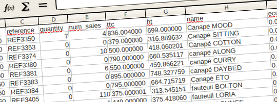 importer / exporter des produits dans la boutique