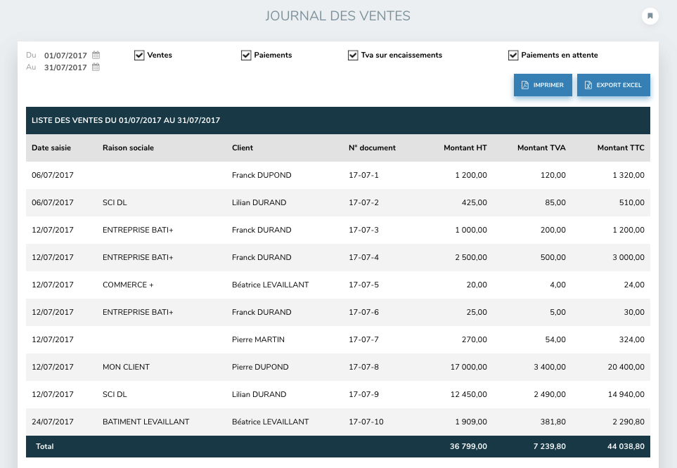 Journal des ventes henrri