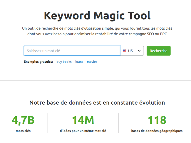 Keyword magic tool