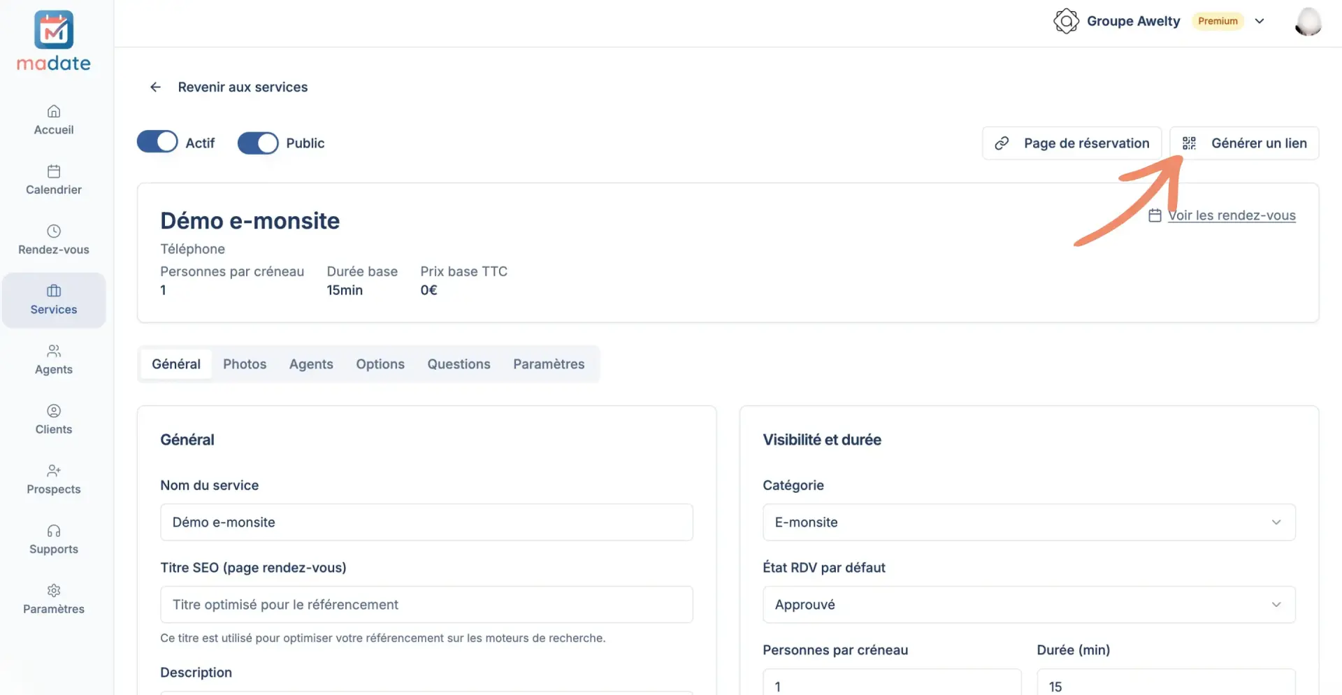 Lien service madate