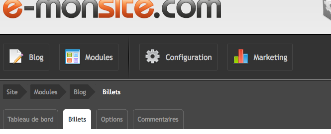 Version 4 : choix du module principal de gestion de site