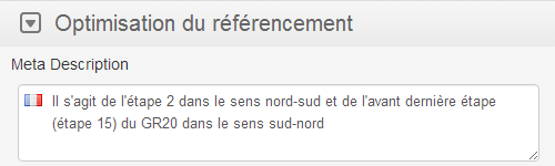 Renseigner une meta description