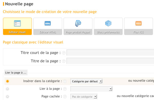 Création de pages web