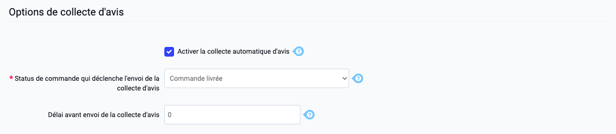 Option collecte d avis