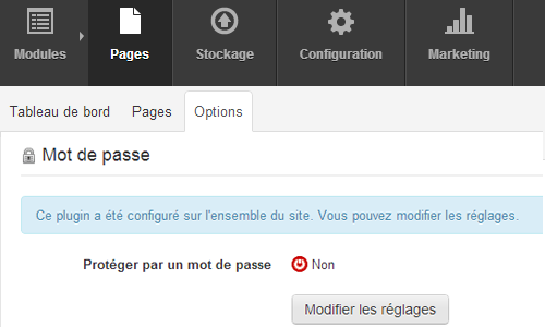 Bloquer l'accès à un module avec un mot de passe