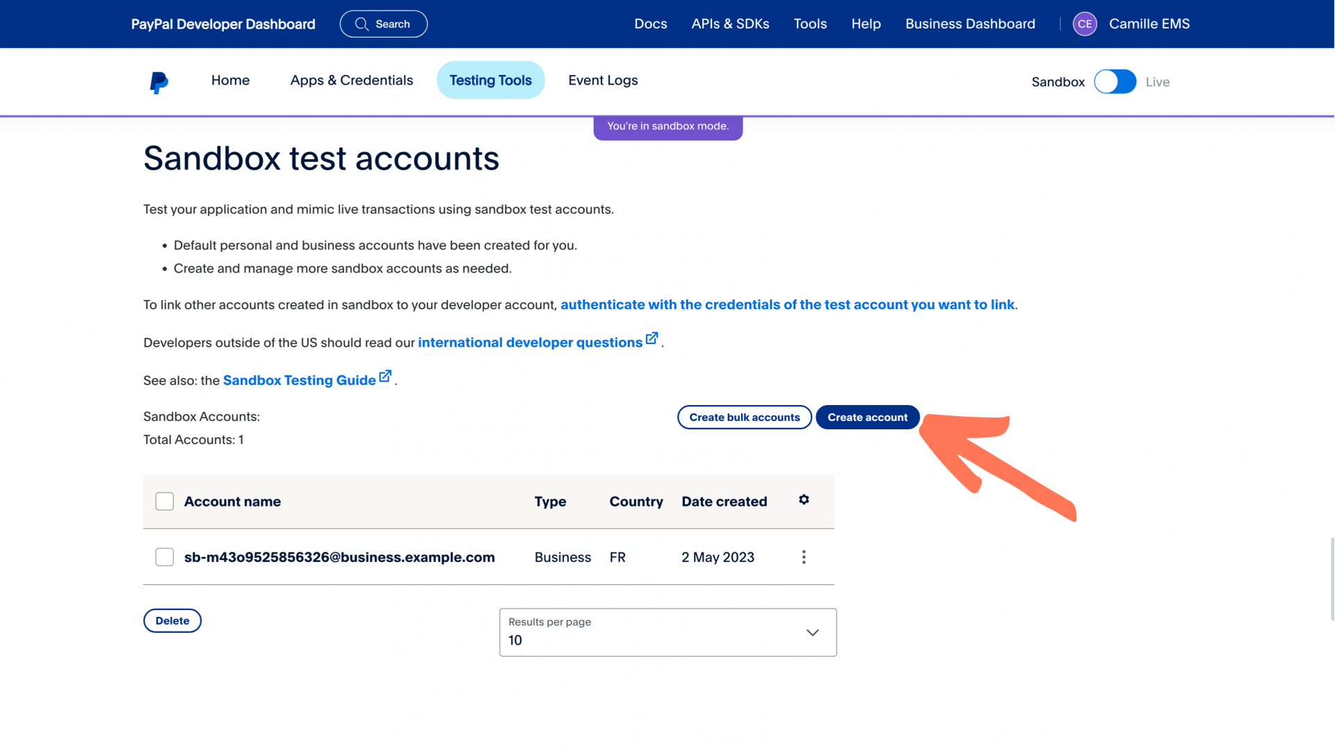 Paypal Sandbox Create Account