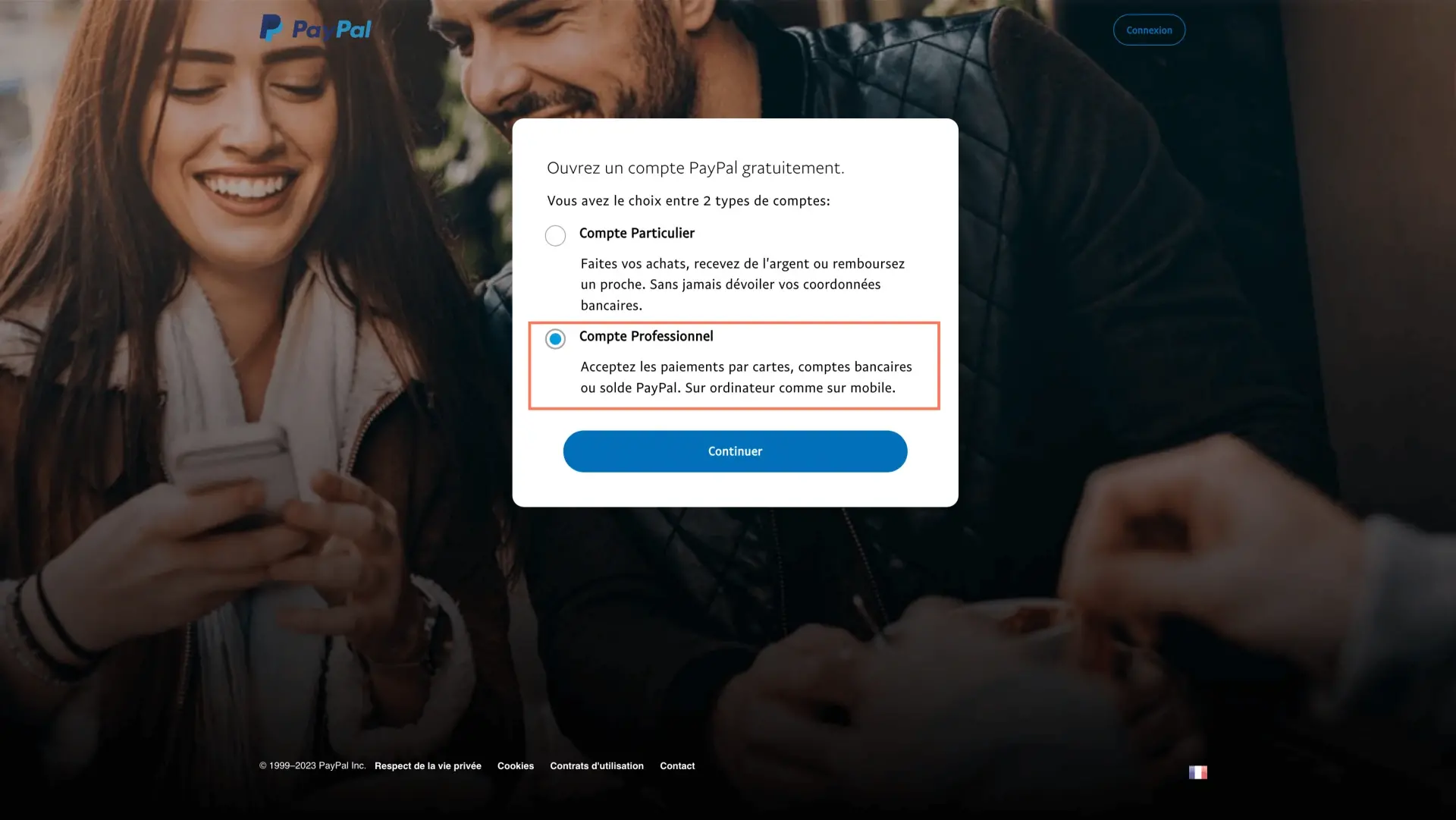 Paypal connexion