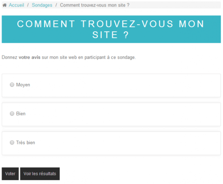 Présentation du sondage sur le site