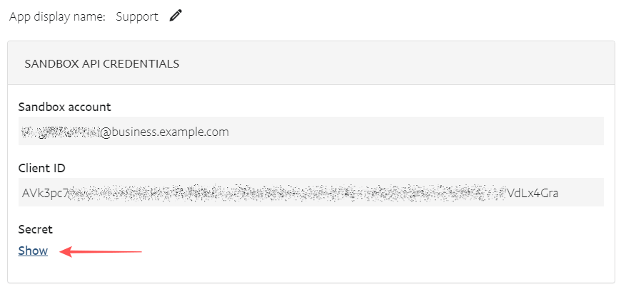 Récuperer les identifiants PayPal - mode Test
