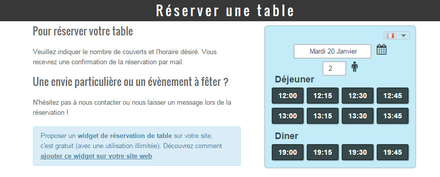 Reserver une table
