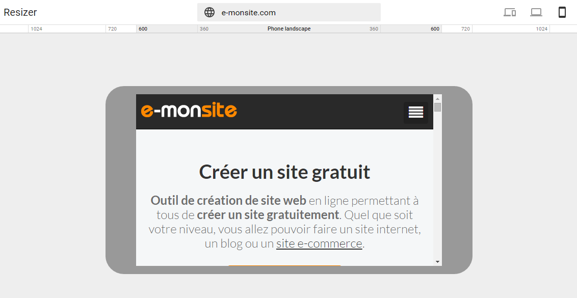 Resizer pour mobile