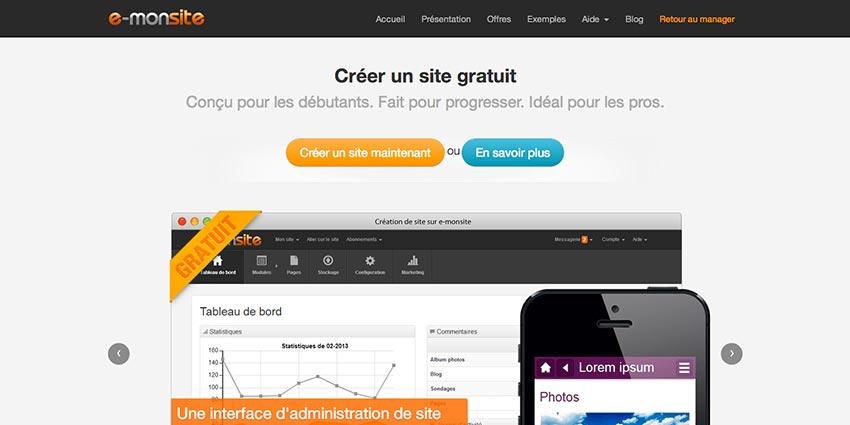 Refonte du site de présentation d'e-monsite