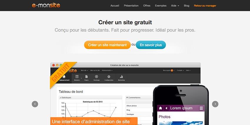 Refonte du site de présentation d'e-monsite