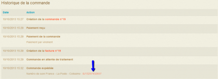 Consulter le suivi du colis depuis la page de la commande sur le site e-commerce