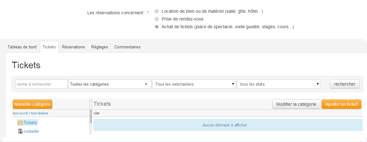 Tickets et billetterie