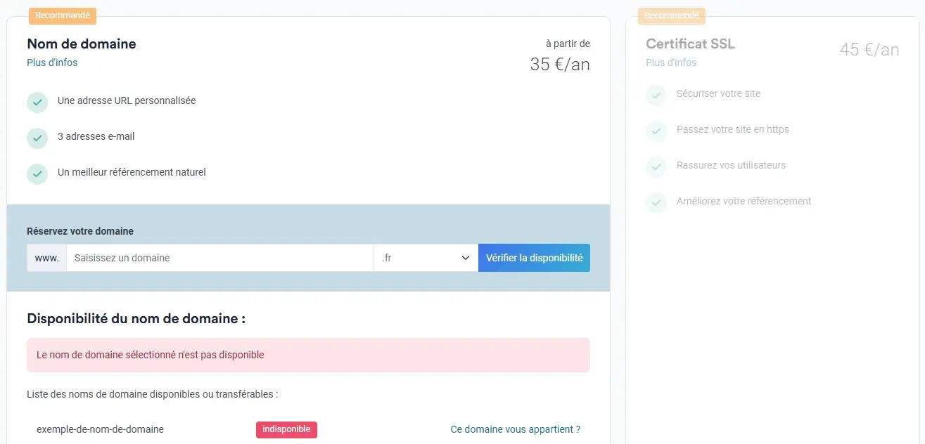 Transferer un nom de domaine existant choix de l offre