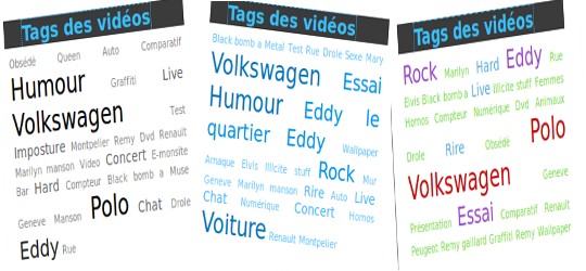 Afficher un nuage de tags des vidéos sur son site